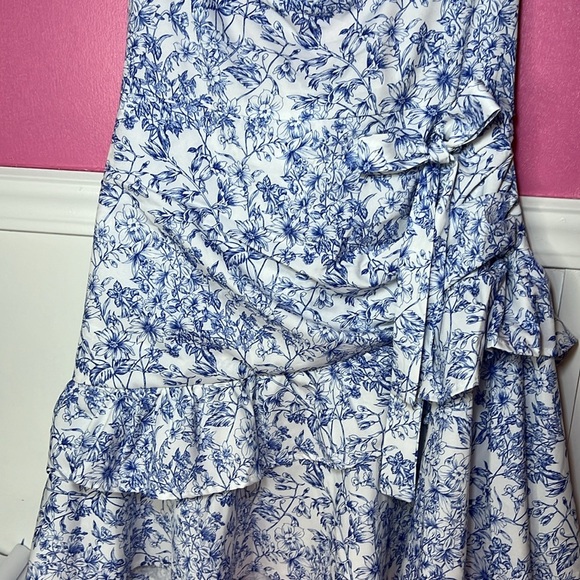 Blue and White Floral Dress - Picture 5 of 7